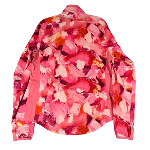 Athleta Womens Medium Pink Run With It Full Zip Long Sleeve Jacket Pockets - Picture 11 of 14